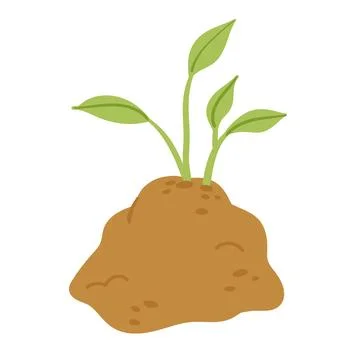 Growing plant with ground Stock Illustration