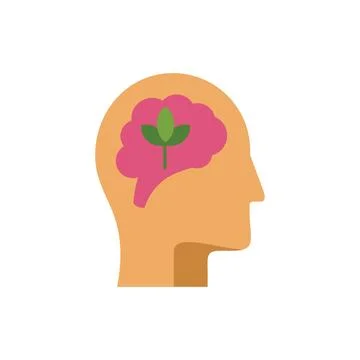 Growing plant in human brain symbolizing new ideas and innovation Stock Illustration