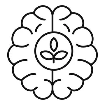 Growing plant inside brain representing mental growth and development Stock Illustration