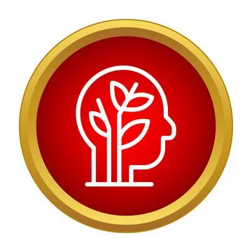 Growing plant inside head symbolising thinking process Stock Illustration