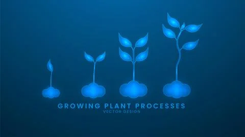 Growing plant processes. The environment and World Environment Day. Vector .. Stock Illustration