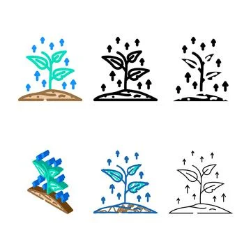 Growing plant progress color icon vector minimal Stock Illustration
