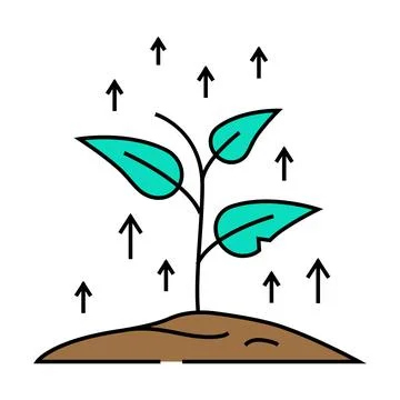 Growing plant progress icon color illustration Illustrazione stock