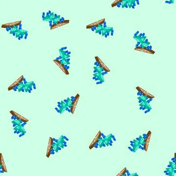 Growing plant progress isometric icon seamless pattern Stock Illustration