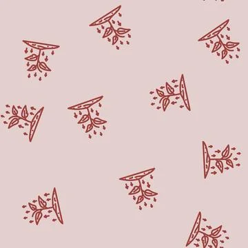 Growing plant progress line vector seamless pattern イラスト素材