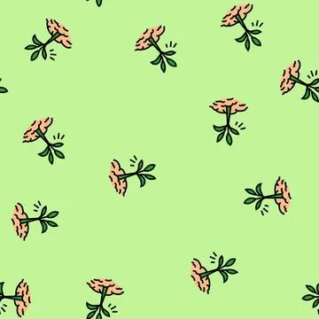 Growing plant progress vector seamless pattern Stockillustratie