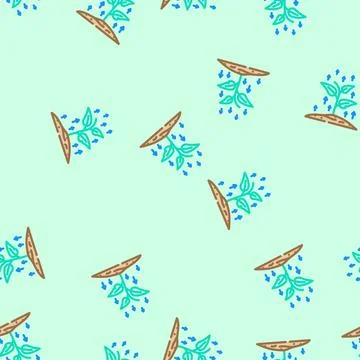 Growing plant progress vector seamless pattern 库存插图