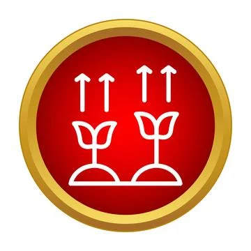 Growing plants development icon with upward arrows Stock Illustration