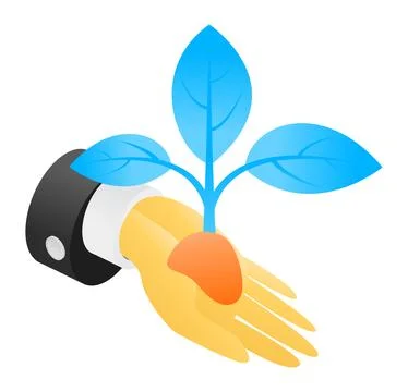 Growing plants from small Stock Illustration