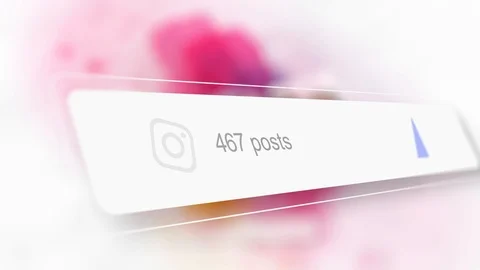 Growing Posts and Folowers on the Instagram Social Media Website. Motion Graphic Stockbeeldmateriaal 124203180