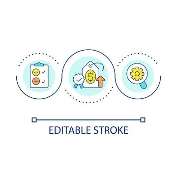 Growing prices loop concept icon Stock Illustration