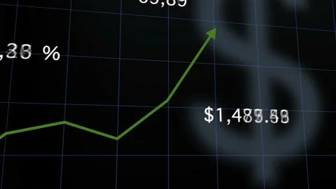 Growing profit graphic chart Stock Footage 190630007