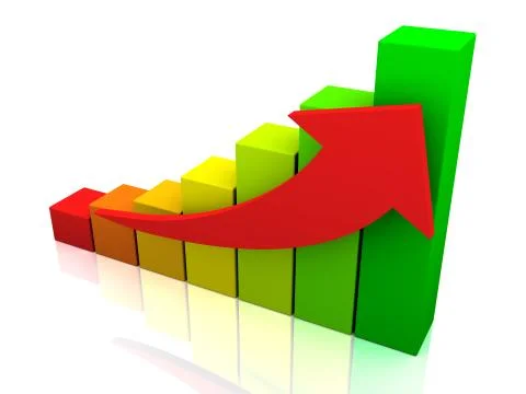 Growing progess arrow Illustrazione stock