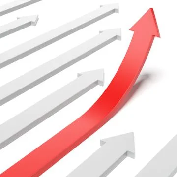 Growing red arrow 库存插图