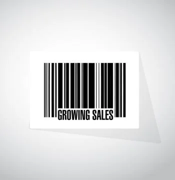 Growing sales barcode sign concept Illustrazione stock