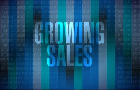Growing sales binary background sign concept Stockillustratie