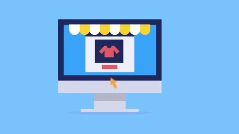 Growing sales graph business, e-commerce store concept. Stock Footage 307591179
