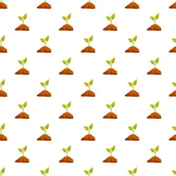 Growing saplings pattern representing nature and ecology イラスト素材