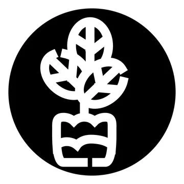 Growing seedling in pot representing ecological sustainability icon Stock Illustration