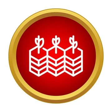 Growing seedlings in a hexagonal farming field icon イラスト素材