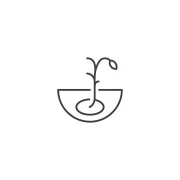 Growing seeds. Vector icon template Stock Illustration