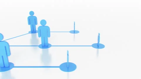 Growing Social Network on White Background 3d Animation Loop. Population Stock Footage 303501654