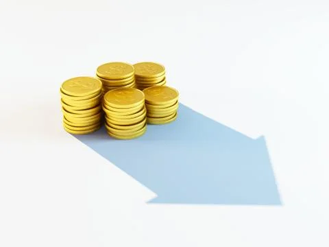Growing stack of coins for finance and banking concept Stock Illustration