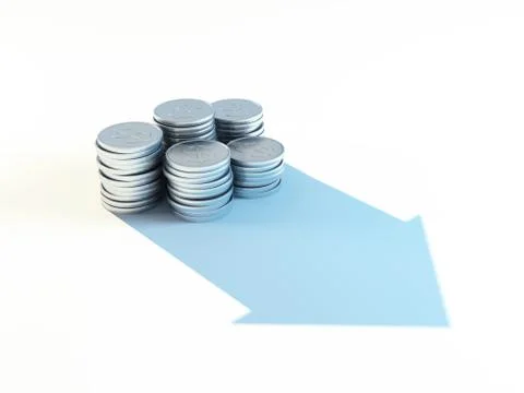 Growing stack of coins for finance and banking concept Stock Illustration