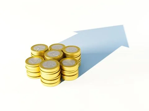Growing stack of coins for finance and banking concept Stock Illustration