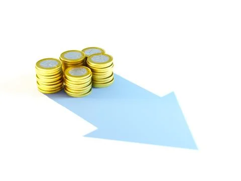 Growing stack of coins for finance and banking concept, 3d rendering Stock-Illustration