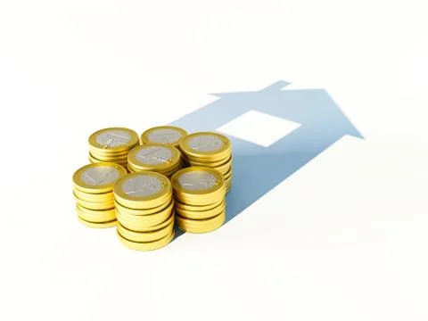 Growing stack of coins for finance and banking concept Stock Illustration