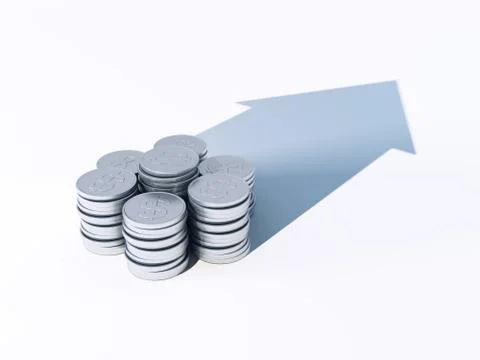 Growing stack of coins for finance and banking concept Stock Illustration