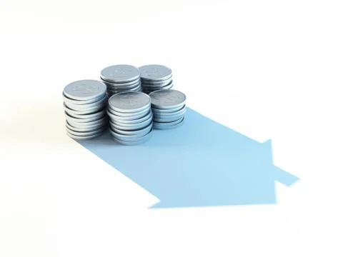 Growing stack of coins for finance and banking concept Stock Illustration