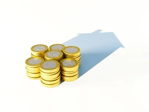 Growing stack of coins for finance and banking concept Stock Illustration