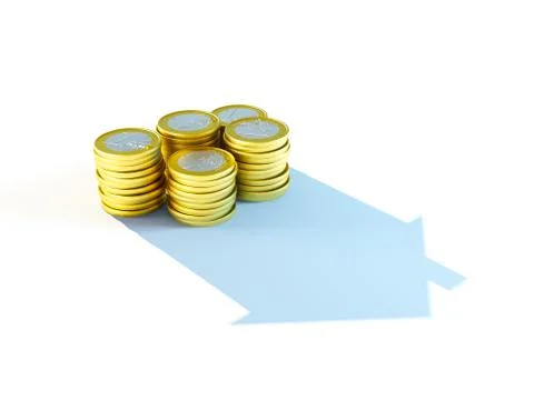Growing stack of coins for mortgage concept Stock Illustration