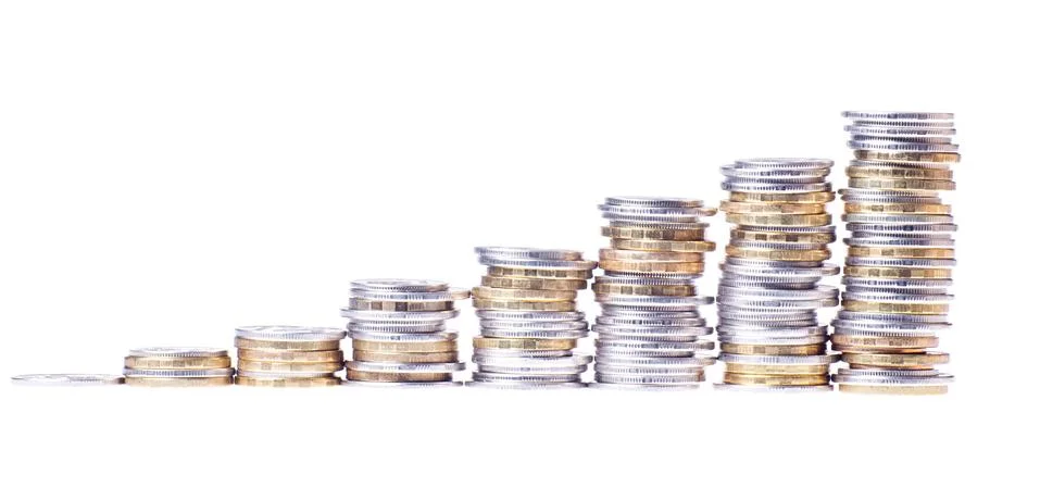 Growing stack of coins Stock Photos