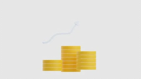 Growing stack of gold coins 3d animation Stock Footage 320325862