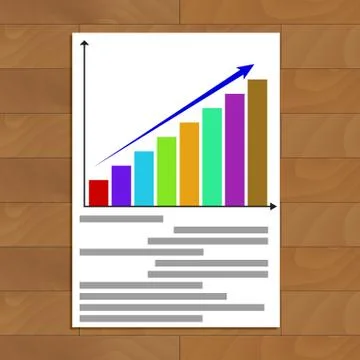 Growing statistics chart Stock Illustration