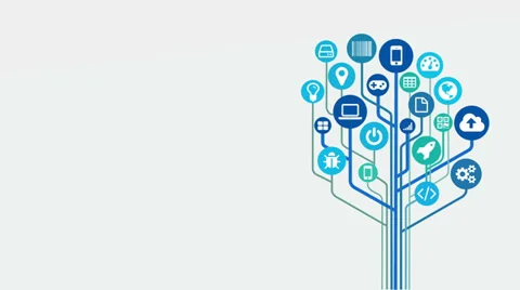 Growing technology concept tree with alpha channel Stock Footage 33046708