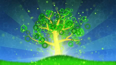 Growing tree animation Stock Footage 10919406
