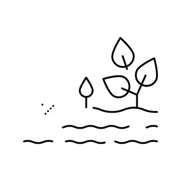 Growing tree line icon vector illustration Stock Illustration