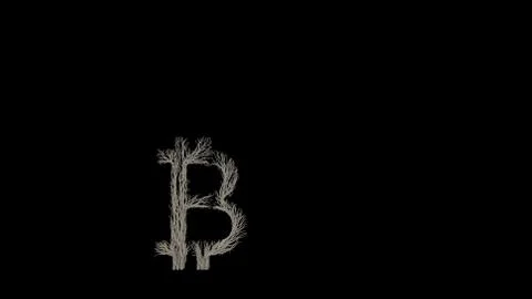 Growing Tree in a shape of a bitcoin sign. Stock Illustration