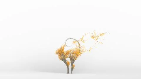 Growing Tree in a shape of a cat. Eco Concept. Stock Photos