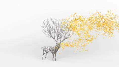 Growing Tree in a shape of a deer. Eco Concept. Stock Photos