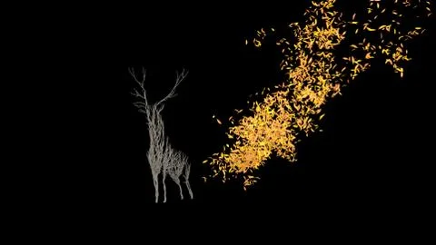 Growing Tree in a shape of a deer. Eco Concept. Stock Photos