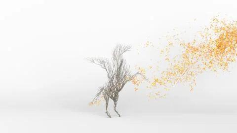 Growing Tree in a shape of Pegasus. Mythical winged divine horse. Eco Concept Stock Photos