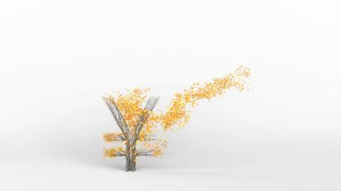 Growing Tree in a shape of a yen sign. Stock Illustration