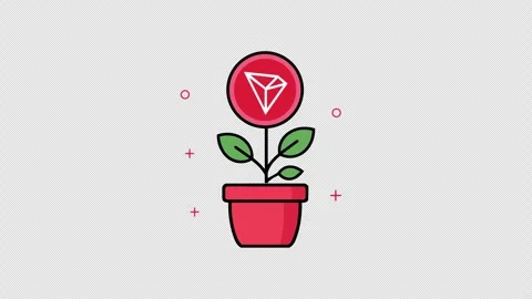 Growing Tron Crypto Plant Concept Animation Stock Footage 340490861