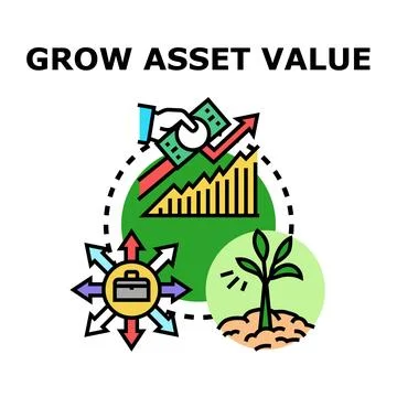 Growing value asset developing profitable investment strategy Stock Illustration