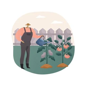 Growing vegetables abstract concept vector illustration. Illustration